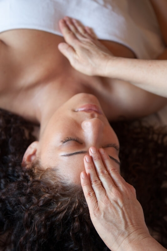 Woman Forehead massage