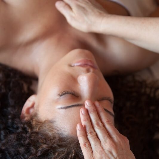 Woman Forehead massage